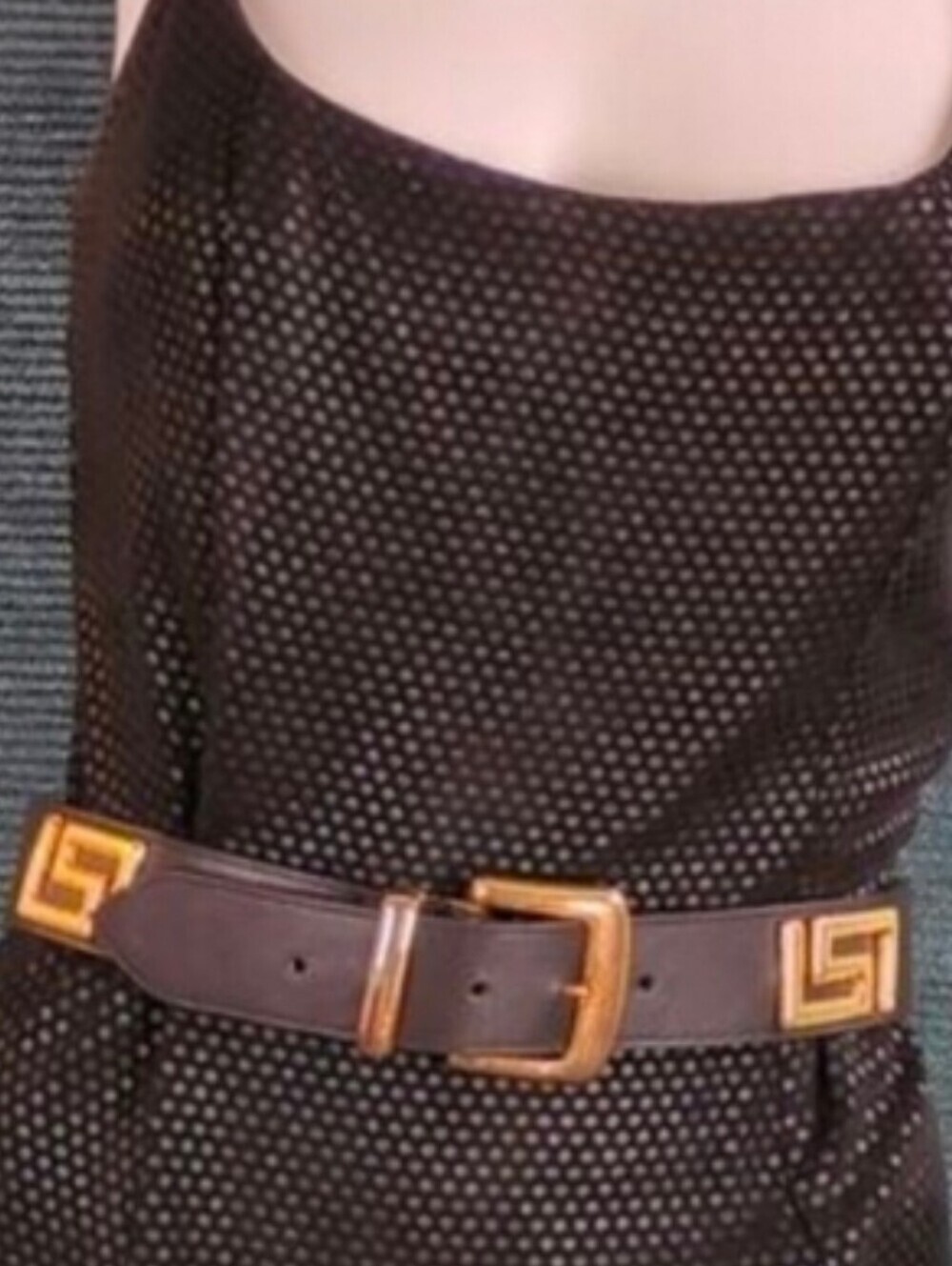 Vintage Compagnie Internationale Express Leather Belt With Gold Accents